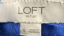 Load image into Gallery viewer, Loft Womens Blue Long Sleeve Comfort Open Front Shrug Blouse Top Size L
