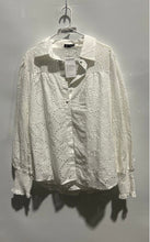 Load image into Gallery viewer, Pretty Garden Womens White Eyelet Long Sleeve Collared Blouse Top Size XL W/ Tag
