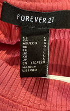 Load image into Gallery viewer, Forever 21 Womens Pink Long Sleeve Crew Neck Cinched Lace Cropped T-Shirt Size L
