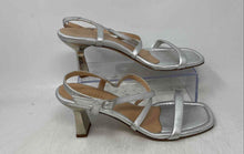 Load image into Gallery viewer, Unisa Womens Silver Leather Open Toe Adjustable Strap Slingback Heels Sz EUR 41

