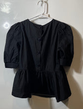 Load image into Gallery viewer, Zara Womens Black Cotton Short Sleeve Round Neck Button Back Blouse Top Size XS
