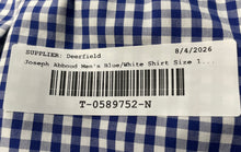 Load image into Gallery viewer, Joseph Abboud Mens Blue White Gingham Cotton Custom Fit Dress Shirt Size 17 1/2
