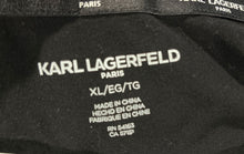 Load image into Gallery viewer, Karl Lagerfeld Womens Black Rhinestone Short Sleeve Pullover T-Shirt Dress Sz XL
