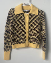 Load image into Gallery viewer, Zara Womens Beige Brown Geometric Print Button Front Cardigan Sweater Size S
