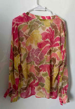 Load image into Gallery viewer, Zara Womens Multicolor Floral Printed V-Neck Long Sleeve Blouse Top Size Large
