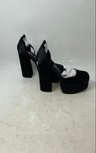 Load image into Gallery viewer, Dream Pairs Womens Black Leather Block Ankle Strap Platform Heels Size 9
