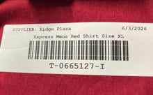 Load image into Gallery viewer, Express Mens Red Long Sleeve Collared Button-Up Shirt Size XL
