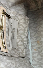 Load image into Gallery viewer, Michael Kors Womens Brown Signature Print Charm Inner Pocket Tote Handbag
