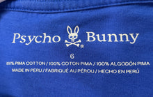 Load image into Gallery viewer, Psycho Bunny Mens Blue Cotton Short Sleeve Crew Neck Pullover T-Shirt Size 6
