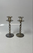 Load image into Gallery viewer, Lot Of 2 Pcs 2000 Silver Tone Home Decorative Collectible Candle Holder

