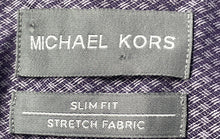 Load image into Gallery viewer, Michael Kors Mens Purple Slim Fit Long Sleeve Dress Shirt Size L 16.5 34/35
