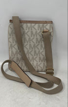 Load image into Gallery viewer, Michael Kors Womens Beige Monogram Print Adjustable Strap Crossbody Bag
