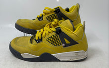 Load image into Gallery viewer, Nike Kids Jordan 4 Retro Yellow Gray Lace-Up Sneakers Shoes Size 1.5Y
