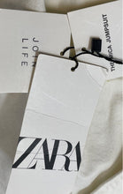 Load image into Gallery viewer, Zara Womens White Long Sleeve Collared One-Piece Jumpsuit Size L With Tag
