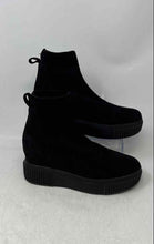 Load image into Gallery viewer, Steve Madden Womens Freshly Black Suede Platform Ankle Boots Size 6.5M
