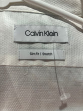 Load image into Gallery viewer, Calvin Klein Mens White Long Sleeve Slim Fit Stretch Dress Shirt Size L 16
