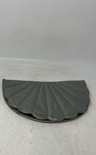 Load image into Gallery viewer, French Connection Womens Silver Leather Fan Shape Lined Clutch Bag
