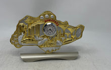 Load image into Gallery viewer, Gold And Silver-Tone Singapore City Palace Home Decorative Quartz Desk Clock
