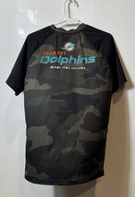 Load image into Gallery viewer, NFL Team Apparel Mens Black Green Camouflage Print Miami Dolphins T-Shirt Size M
