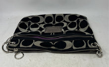 Load image into Gallery viewer, Coach Womens Poppy Black Silver Signature Double Zip Shoulder Bag No Strap
