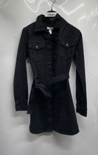 Load image into Gallery viewer, Forever 21 Womens Black Long Sleeve Button Front Pockets Belted Mini Dress Sz S
