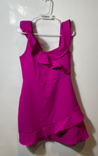 Load image into Gallery viewer, Express Womens Pink Sleeveless Regular Fit Side Zipper Ruffle Mini Dress Size S
