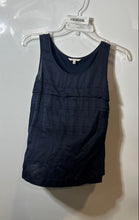 Load image into Gallery viewer, Massimo Dutti Womens Navy Blue Sleeveless Scoop Neck Tiered Tank Top Size S
