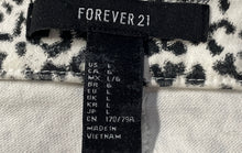 Load image into Gallery viewer, Forever 21 Womens Black White Leopard Print Side-Zip Mini Skirt Size Large
