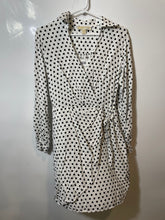Load image into Gallery viewer, Michael Kors Womens Black And White Polka Dot Long Sleeve Mini Dress Size S
