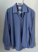 Load image into Gallery viewer, Lucky Brand Mens Blue Geometric Print Long Sleeve Dress Shirt Sz L 16-16.5 32/33
