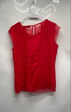 Load image into Gallery viewer, The Limited Womens Red Sheer Floral Lace Overlay Keyhole Blouse Top Size M
