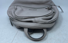 Load image into Gallery viewer, Michael Kors Womens Rhea Gray Pebbled Leather Adjustable Strap Zip Top Backpack

