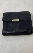 Load image into Gallery viewer, Perlina New York Womens Black Leather Card Holder Zipper Pockets Trifold Wallet
