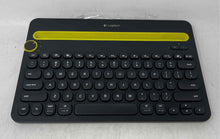 Load image into Gallery viewer, Logitech K480 Black Yellow Wireless Bluetooth Multi Device Keyboard Not Tested
