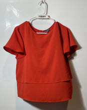 Load image into Gallery viewer, Vince Camuto Womens Orange Short Sleeve Crew Neck Blouse Top Size Small
