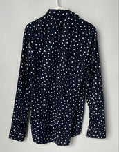 Load image into Gallery viewer, Michael Kors Mens Blue White Polka Dot Print Trim Stretch Button-Up Shirt Size L
