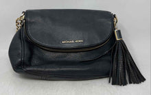 Load image into Gallery viewer, Michael Kors Womens Bedford Black Pebbled Leather Tassel Shoulder Handbag
