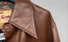 Load image into Gallery viewer, Envoy Mens Brown Long Sleeve Collared Elegant Leather Jacket Size XL
