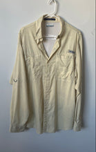 Load image into Gallery viewer, Columbia Mens PFG Tamiami Light Yellow Long Sleeve Fishing Button-Up Shirt Sz L
