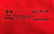 Load image into Gallery viewer, Under Armour Mens Red Gray Loose Short Sleeve Golf Polo Shirt Size Medium
