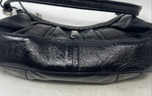 Load image into Gallery viewer, Brighton Womens Black Leather Inner Zipped Pocket Logo Charm Shoulder Handbag

