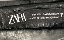 Load image into Gallery viewer, Zara Womens Black Faux Leather Flat Front Side Zipper Trouser Pants Size XXL
