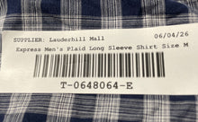Load image into Gallery viewer, Express Mens Black Gray Plaid Soft Wash Slim Fit Button-Up Shirt Size Medium
