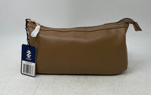 Load image into Gallery viewer, Izod Womens Tan Faux Leather Detachable Strap Zip Top Crossbody Bag With Tag
