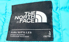 Load image into Gallery viewer, The North Face Girls Turquoise Long Sleeve Full-Zip Puffer Jacket Size 14/16
