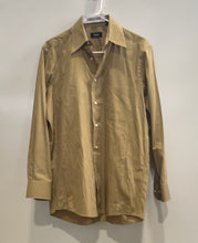 Load image into Gallery viewer, Hugo Boss Mens Dark Khaki Cotton Long Sleeve Collared Dress Shirt Size 14 1/2
