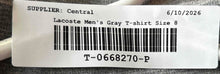 Load image into Gallery viewer, Lacoste Sport Mens Gray Cotton 27 Logo Short Sleeve Collared Polo Shirt Size 8
