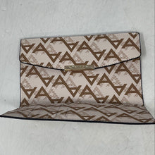 Load image into Gallery viewer, Aldo Womens Brown Beige Monogram Print Detachable Chain Strap Trifold Wallet
