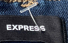 Load image into Gallery viewer, Express Womens Blue Denim Dark Wash 5-Pocket Design Mom Shorts Size 10
