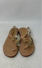 Load image into Gallery viewer, Taj By Sabrina Grippi Womens Brown Star Embossed Open Toe Thong Sandals Size 36
